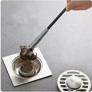 Flexible Grabber with 4 Prongs – Retrieval Tool with Flexible Hose, Grabber Aid for Debris, Sinks, Drains, Toilets, Hair Collector